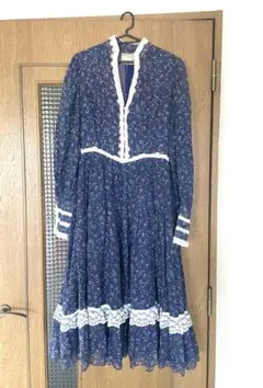 【お正月セール】1970 GUNNE SAX ガニーサックス ワンピース ブルー