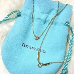 美品 ティファニー バイザヤード ダイヤモンド ネックレス YG 0.14ct