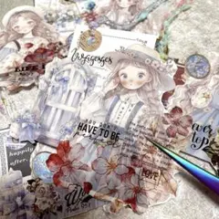 コラージュ素材しおり【783】カット素材ナチュラルガール女の子