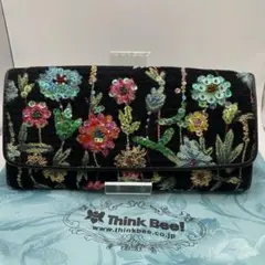 ●171 Think Bee! シンクビー！　フラージェビーズ　長財布　黒　花