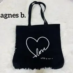 agnes b.（アニエスベー） トートバッグ LOVEロゴ ブラック　A4可