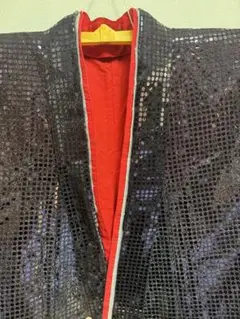 大衆演劇　余興　スパンコール着物 黒と赤 帯付き