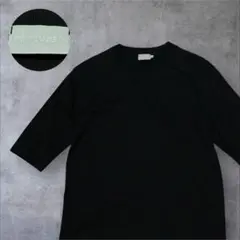 handvaerk ハンドバーク 5分袖Tシャツ ブラック サイズS