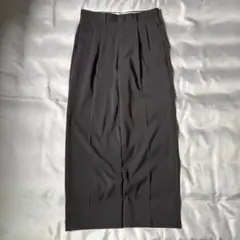 90s 00s ダークグレー ツータック ポリ ワイド スラックス オールド