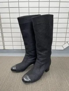 CHANEL ミドル丈 ウールブーツ