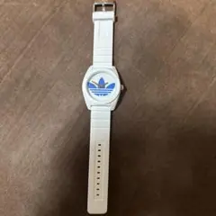 adidas ラバーベルト時計 ホワイト/ブルー