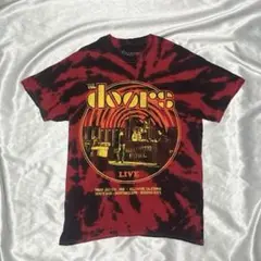 MEXICO製 DOORS バンド Tシャツ ダイダイ柄 赤×黄色×黒