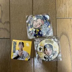 福岡ソフトバンクホークス大津亮介選手 缶バッチ×2＆ステッカー