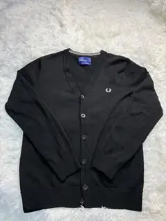 FRED PERRY カーディガン メリノウール メンズS 黒 K2281