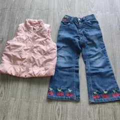 baby GAP ピンクベストとデニムパンツセット　90