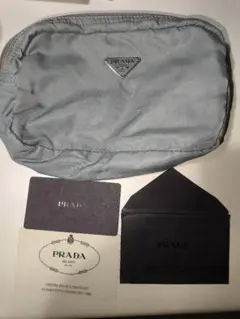 Gカード付き PRADA メイクポーチ 三角ロゴ ナイロン 薄ピンク MV21 Gカード付き PRADA メイクポーチ 三角ロゴ ナイロン 薄ピンク