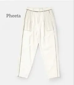 フィータ Pheeta コットン切替テーパードパンツLuisa タックデザイン