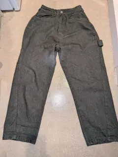 kutir カーブペインターワイドデニムパンツ　カーキ　　　M