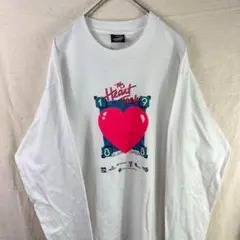 USA製 90s ハート ロンT 白