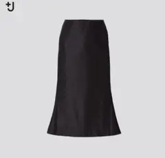 ユニクロ +J シルクブレンドフレアスカート 64 ブラック