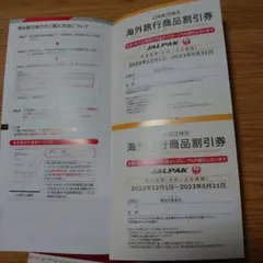 JAL 日本航空 株主優待 海外&国内旅行商品割引券