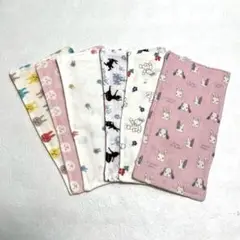 4重ガーゼミニハーフハンカチ6枚セット (Ｋ)