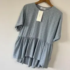 新品タグ付　水色 刺繍入り チュニック 半袖