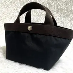 【美品】エルベシャプリエ トートバッグ 701C ノワール モカ Sサイズ