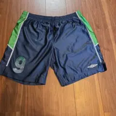 UMBRO ハーフパンツ ネイビー/グリーン Oサイズ
