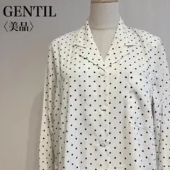 【美品】　GENTIL　ポルカドットオープンカラーシャツブラウス日本製