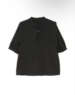 襟付とろみ5分袖ブラウス　N. Natural Beauty Basic
