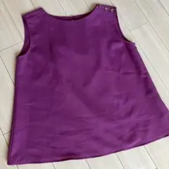 美品　ブラウス　ナチュラルビューティー　ノースリーブシャツ M シフォンビジネス
