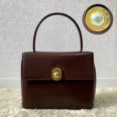 セリーヌ ハンドバッグ スターボール レザー 茶色 トップハンドル ボックス型