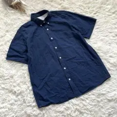 【無印良品】シャツ/L/ブルー/綿/羽織り/ゆったり/半袖/春夏物/メンズ/無地