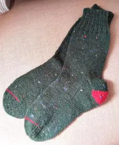 ハンドメイド　WOOL　手編み靴下