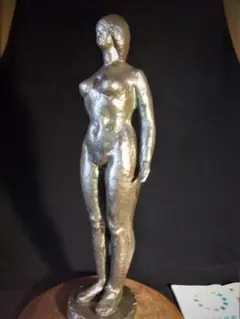 歴史的銅像作品■三枝惣太郎◎少女ブロンズ裸婦像 鋳鉄▲高65cm 重9.5k彫刻