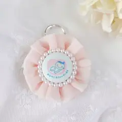 小さめ ふわふわシフォンのマタニティマークキーホルダー マタニティ 妊娠