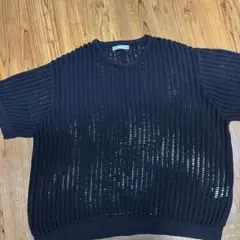 ZARA メッシュニット (カットワークトップス) M 黒