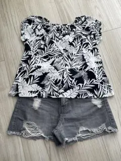 BeBe 110☆おしゃれ柄　モノトーンTシャツ