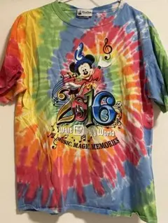 ディズニーリゾートTシャツ　タイダイ　レインボー　XL