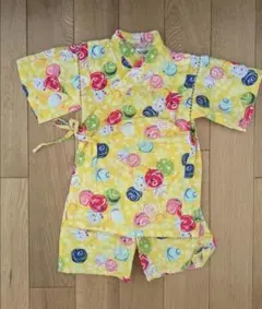 【美品】 くろわっさんすべべ 甚平 100cm 上下セット 綿100%
