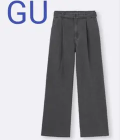 ライトデニムベルテ ッドワイ ドパンツ★美品