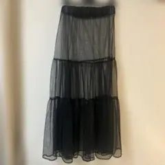 チュール　レイヤースカート　ティアードスカート　黒　ブラック