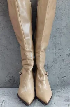 Sergiorossi ロングブーツ ベージュ 36 1/2 23.5cm相当