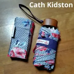 キャスキッドソン　Cath Kidston　折りたたみ傘 フラワー柄　花柄レッド