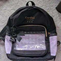 Cordial リュック 黒・紫 フロントポケット