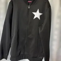 矢沢永吉風　　黒 星形ロゴ ジップアップスウェット　本日まで土曜日出品