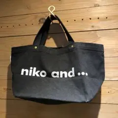niko and ... 黒 トートバッグ