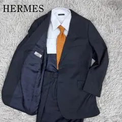 HERMES ネイビーストライプスーツ　48サイズ サイズ48(MとLの間) HERMES - 【美品】HERMES スーツ セットアップ ネイビー