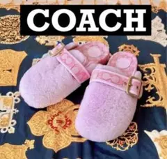 ✳︎COACH ピンクボアサンダル 25.5cm大きいサイズ