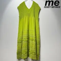 希少 美品 ミー イッセイミヤケ プリーツ ノースリーブ デザイン ワンピース