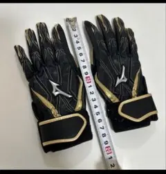 美品‼️ ミズノ　Mizuno バッティング用手袋 ブラック/ゴールド　学童　少年