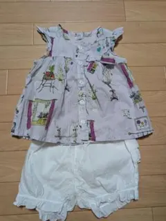 hakka baby トップスとショートパンツセット