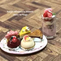 感謝価格♡プチガトーとパフェ　ミニチュアケーキ　暖色系
