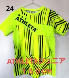 ATHLETA 蛍光イエロー ストライプ Tシャツ 160